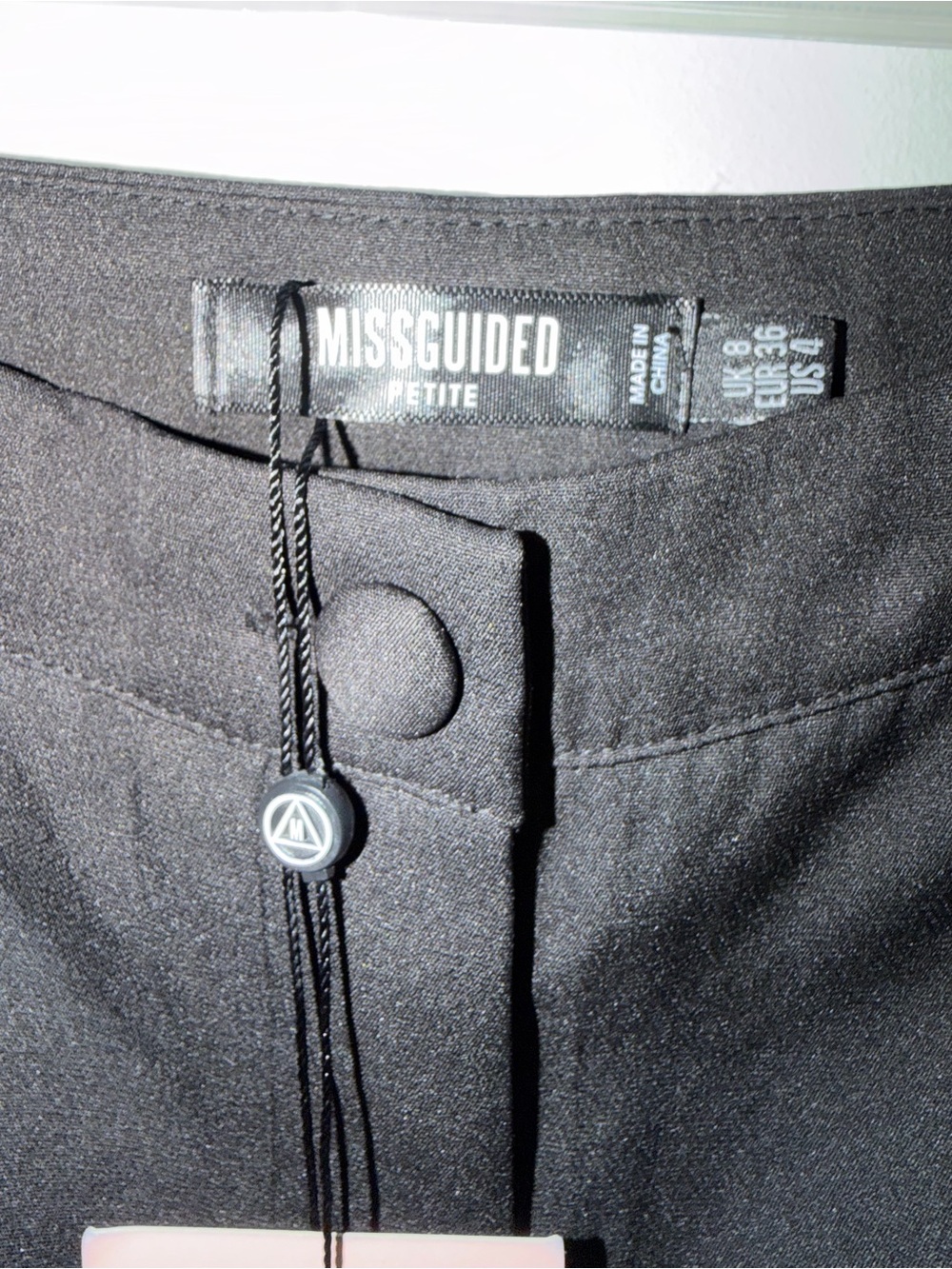 Missguided Petite Black Garment with Branded Pink Tag